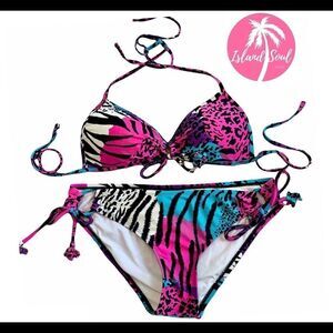 ISLAND soul leopard cheetah animal print bikini S
